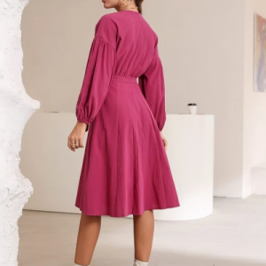 Hot Pink Belted Dress (Large/US 10-12/UK 14-16/EU 40-42)