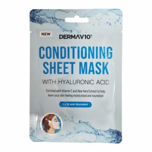 Derma V10 conditioning sheet mask with hyaluronic acid