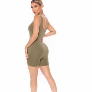 Date Ready Double Lined Romper – Olive (Small/US 2-4/UK 6-8/EU 32-34)