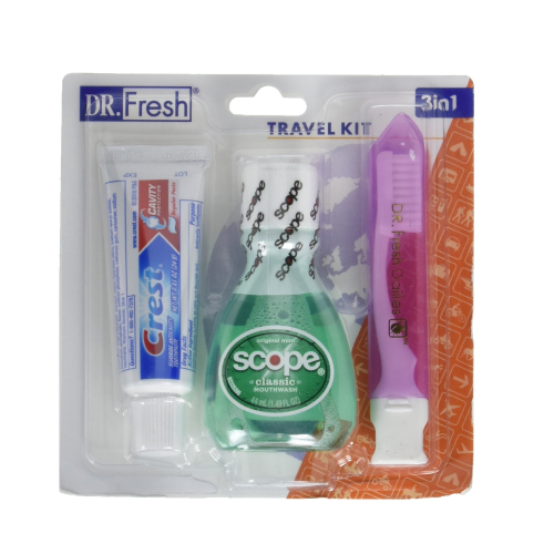 Dental Travel Kit (Brush+Paste+Mouthwash)